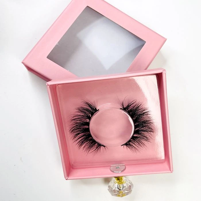 Pink square eyelash box (2)