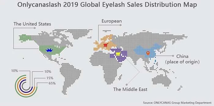 2019 Global Eyelash Sales Distribution Map_Jc