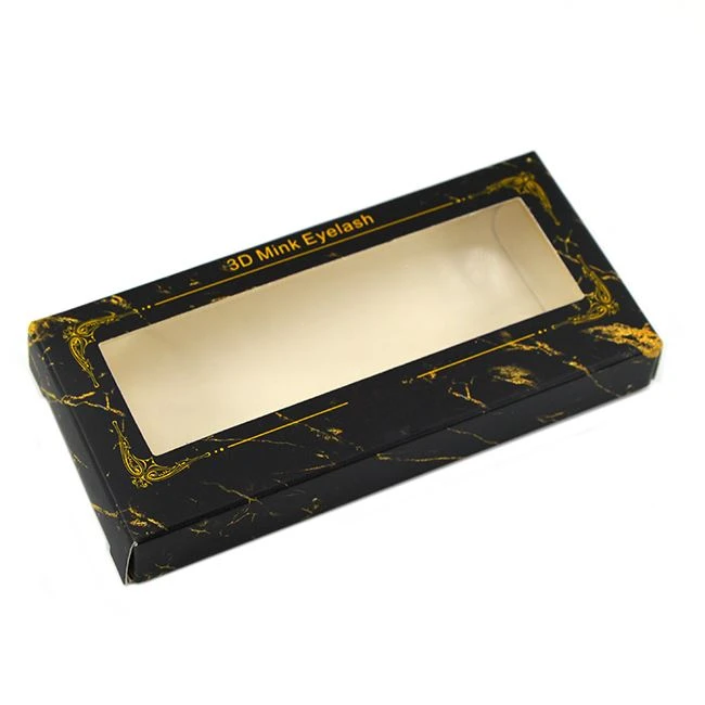 black Cartoon Rectangular Paper eyelash box With special-shaped Window 109x51x15,5.3g