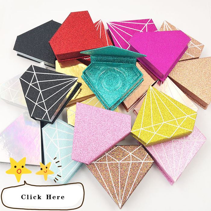 Private Label Diamond Shaped Mink Individual Extension Paper Eyelash Box Packaging