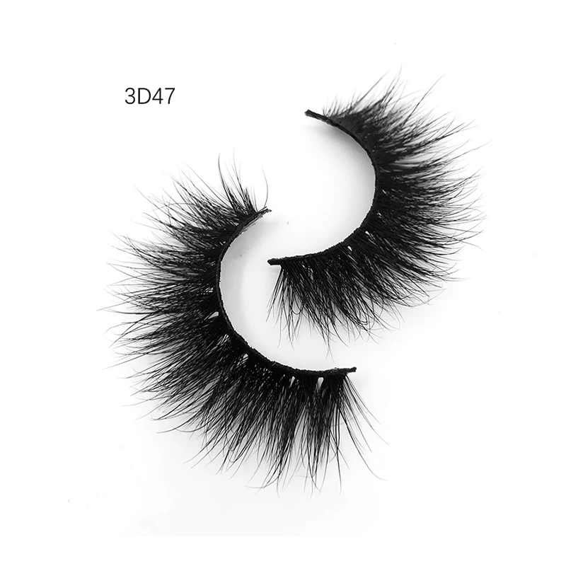 3D47 Lash Real Wholesale Dramat Super Thin Band Lashes Pre Made Fans Mink Eyelashes Vendor