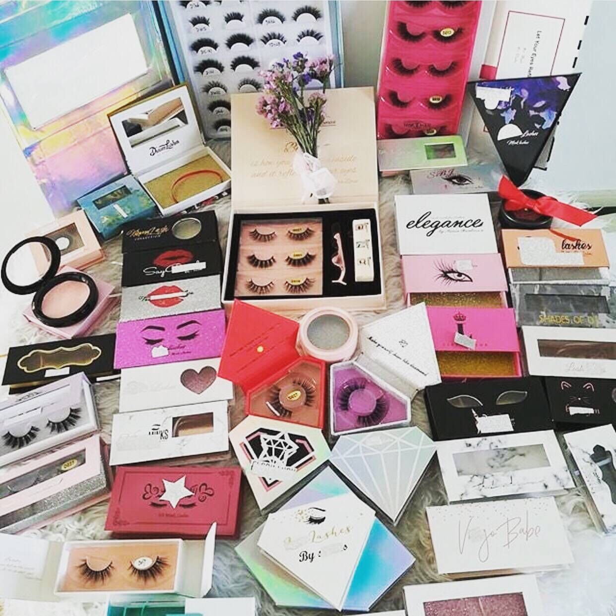 Packaging And Custom Package Customise Marble Eyelash Box Eyelashes Vendor Lashes Factory