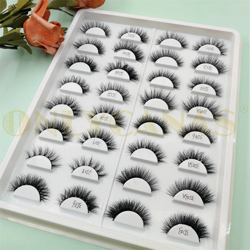 Clear Band Lashes Invisible With Custom Logo Wispy Eyelash 3D Plastic Eye Private Label Mink Eyelashes