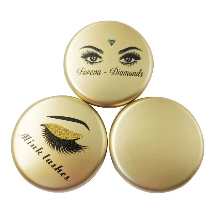 New Plastic Mink Eyelashes Round Box With Mirror