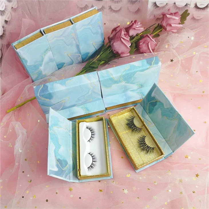 New Sky-blue Water Corrugated Eyelash Box